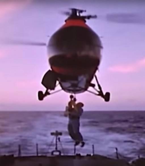 Astronaut John Glenn Hoisted Onto Helicopter