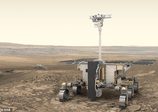 El Rosalind Franklin Mars Rover (en la foto aquí en Marte) estaba en camino de ser lanzado en el Planeta Rojo en septiembre de 2022, pero el lanzamiento de este año es ahora. 