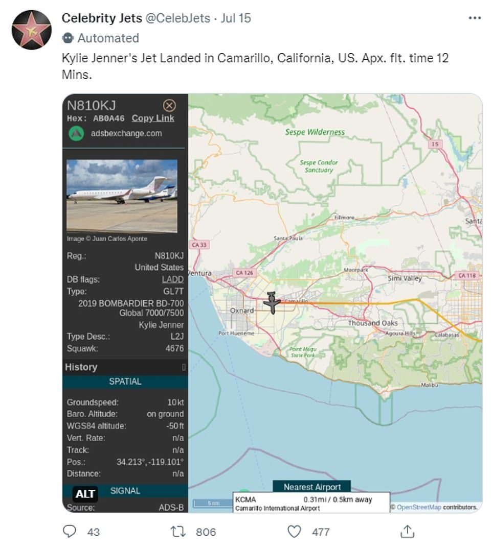 Viajes: la cuenta de Twitter de Celebrity Jets compartió sus itinerarios de vuelo, mostrando una serie de viajes cortos, incluidos los informados de 12 y 17 minutos.